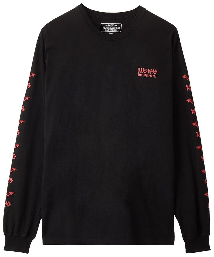 Neighborhood No Mercy 2 Long Sleeve Tee BlackRed