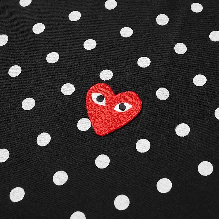 Comme des Garcons PLAY Polka Dot T Shirt BlackWhite