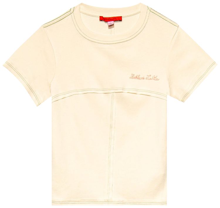 Eckhaus Latta Lapped Baby Tee Cream