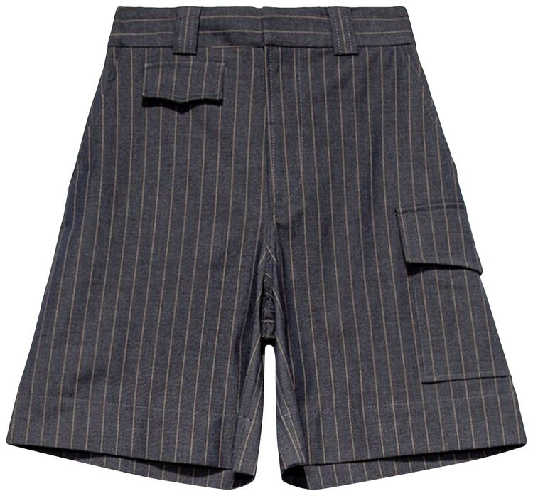GANNI Stretch Stripe Shorts Dress Blues