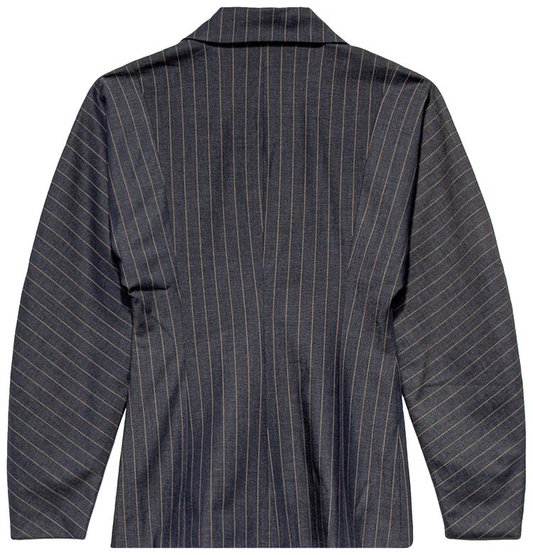 GANNI Stretch Stripe Blazer Dress Blues