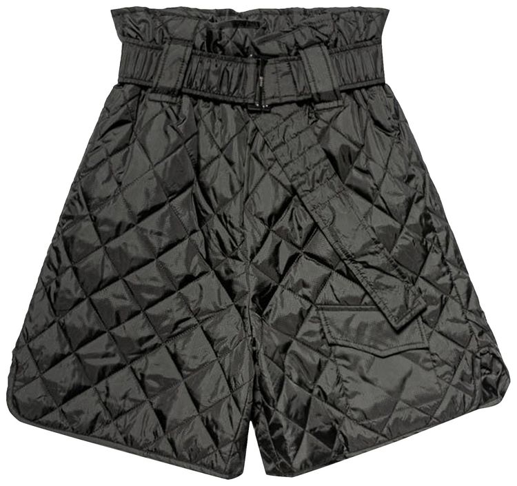 GANNI Ripstop Quilt Shorts Black