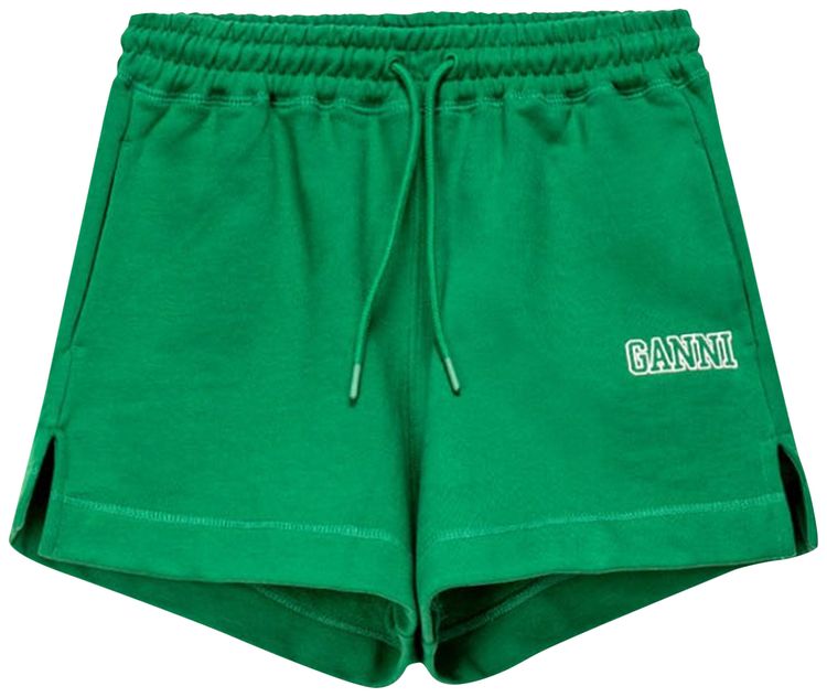 GANNI Software Isoli Drawstring Shorts Kelly Green