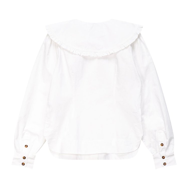 GANNI Cotton Poplin Long Sleeve White