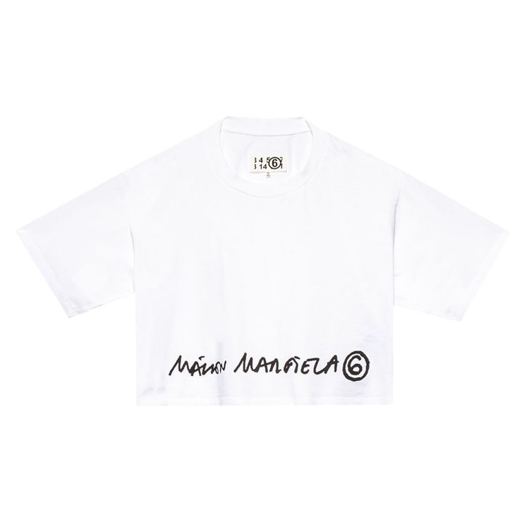 MM6 Maison Margiela Cropped Logo T Shirt White