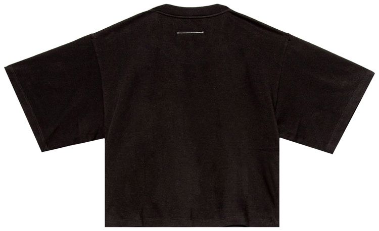 MM6 Maison Margiela Cropped Logo Tee Black