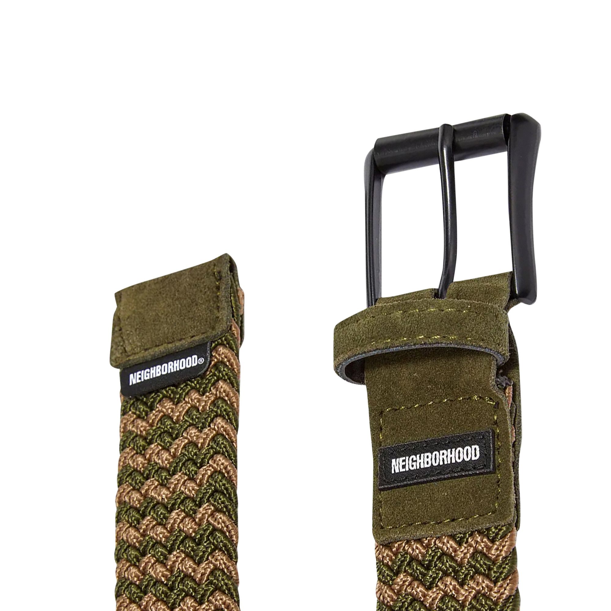 Buy Neighborhood Braid Belt 'Olive Drab/Beige' - 211MYNH AC01 OLIV