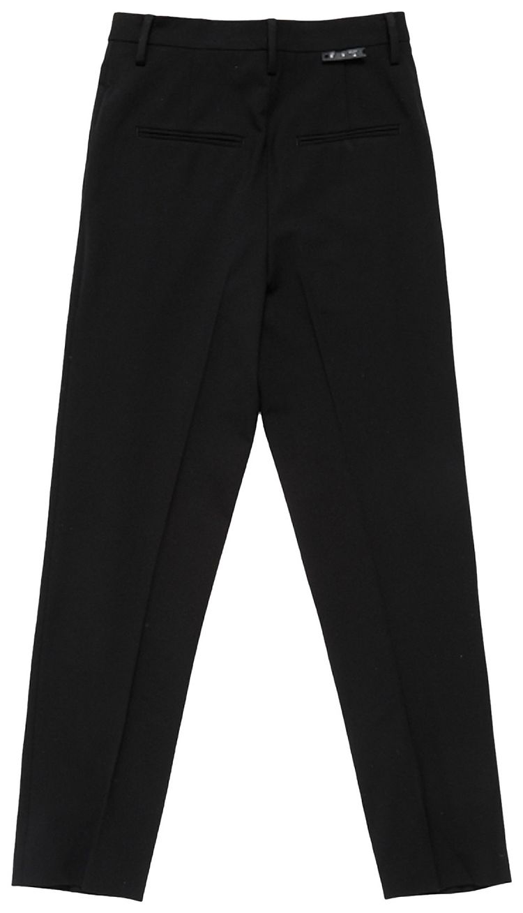 Off White Formal Straight Leg Pants Black