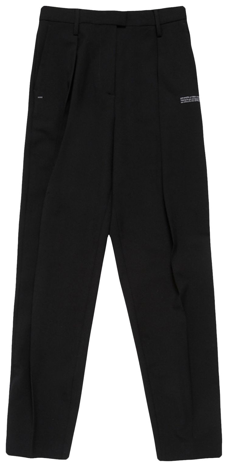 Off White Formal Straight Leg Pants Black