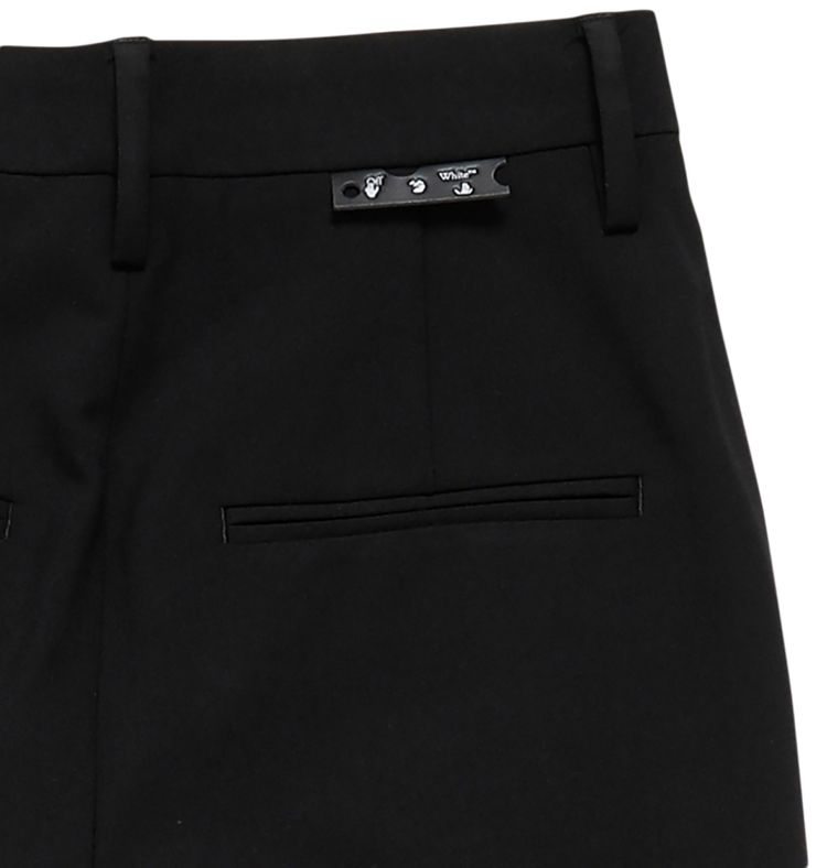 Off White Formal Straight Leg Pants Black