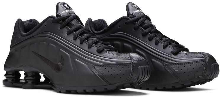 Nike Shox R4 GS Triple Black Embroidered Swoosh