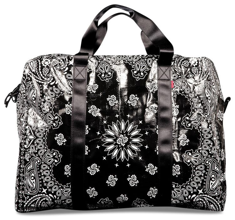 Supreme Bandana Tarp Large Duffle Bag Black