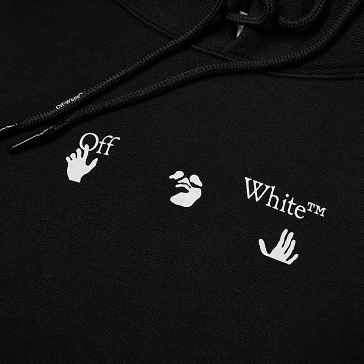Off White Marker Slim Hoodie BlackBlack