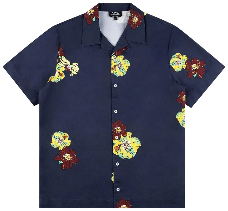 APC Louis Short Sleeve Shirt Dark Navy Blue
