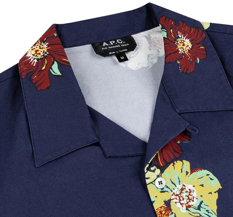 APC Louis Short Sleeve Shirt Dark Navy Blue