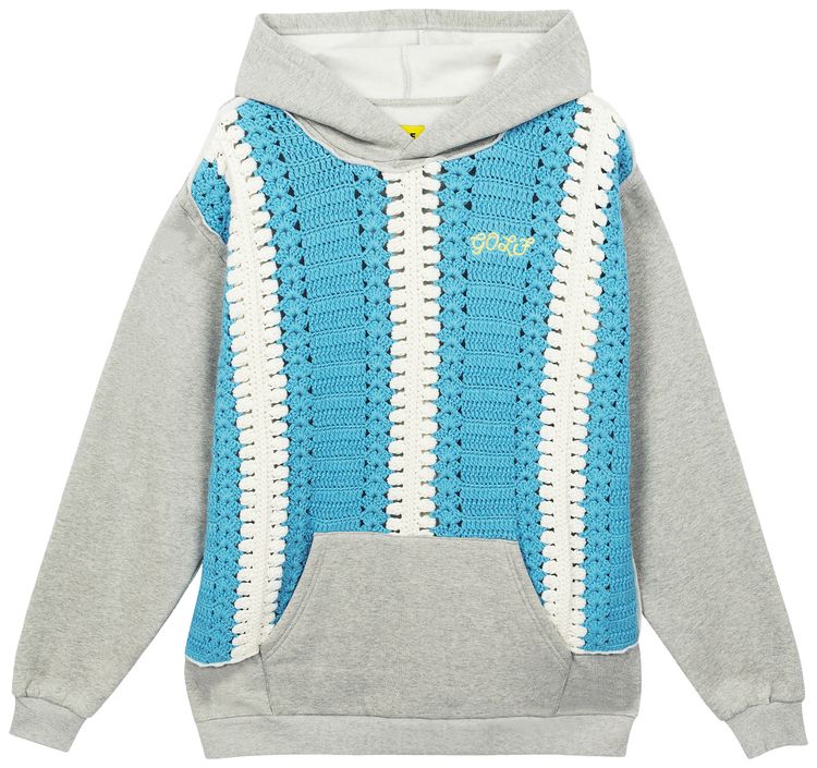 GOLF WANG Crochet Front Hoodie Heather Grey