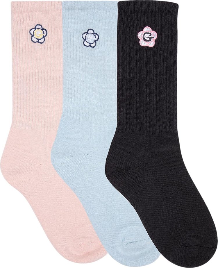 GOLF WANG Gayola Socks 3 Pack Light PinkLight BlueBlack