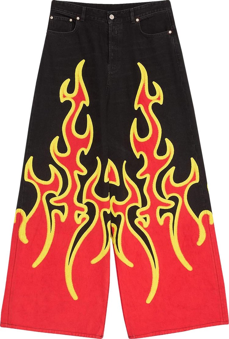 Vetements Fire Big Shape Jeans BlackRed