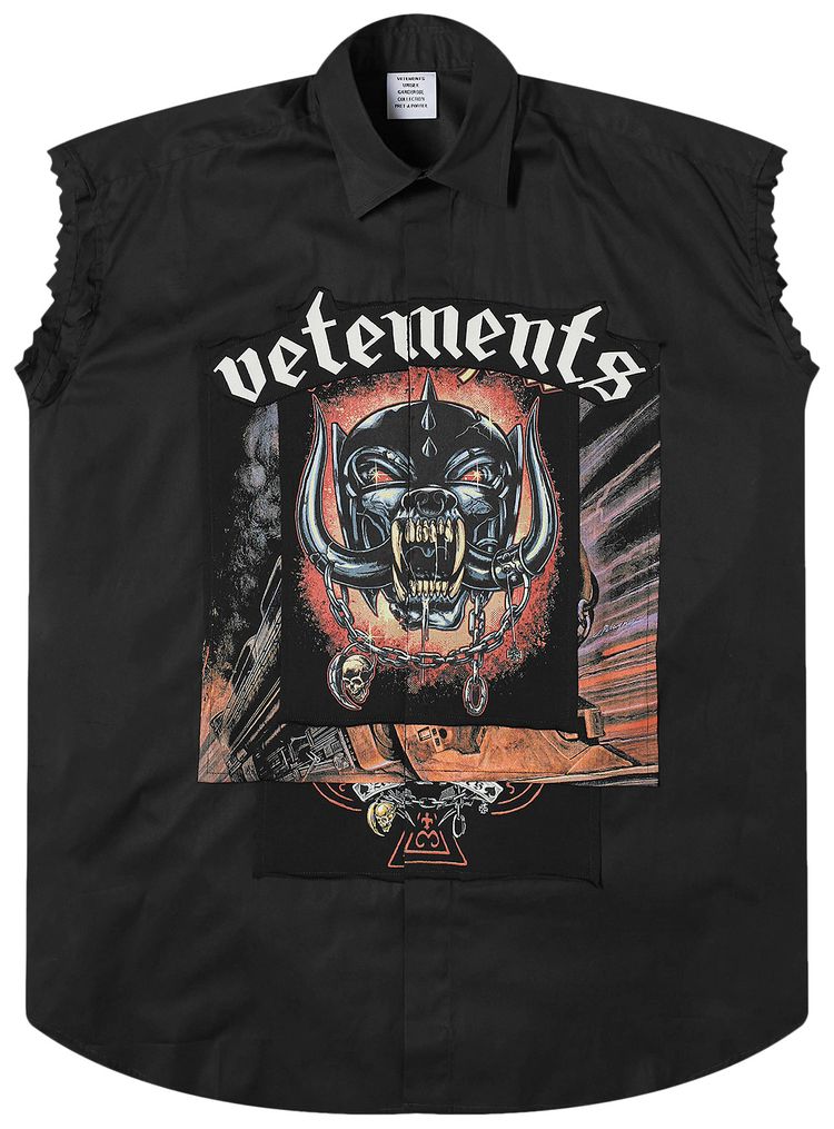 Vetements Motorhead Sleeveless Jersey Shirt Motorhead PrintBlack