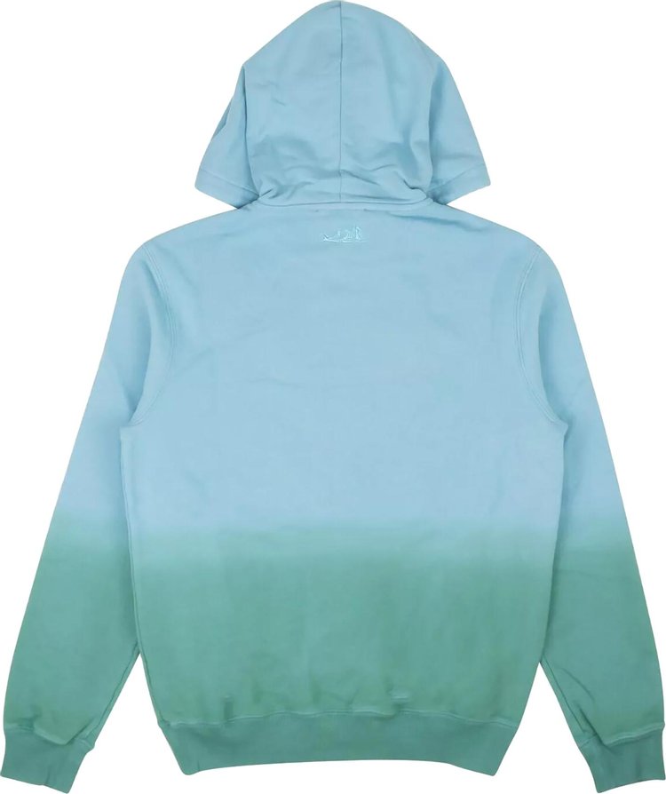 Lanvin Embossed Logo Ombre Hoodie TealBlue