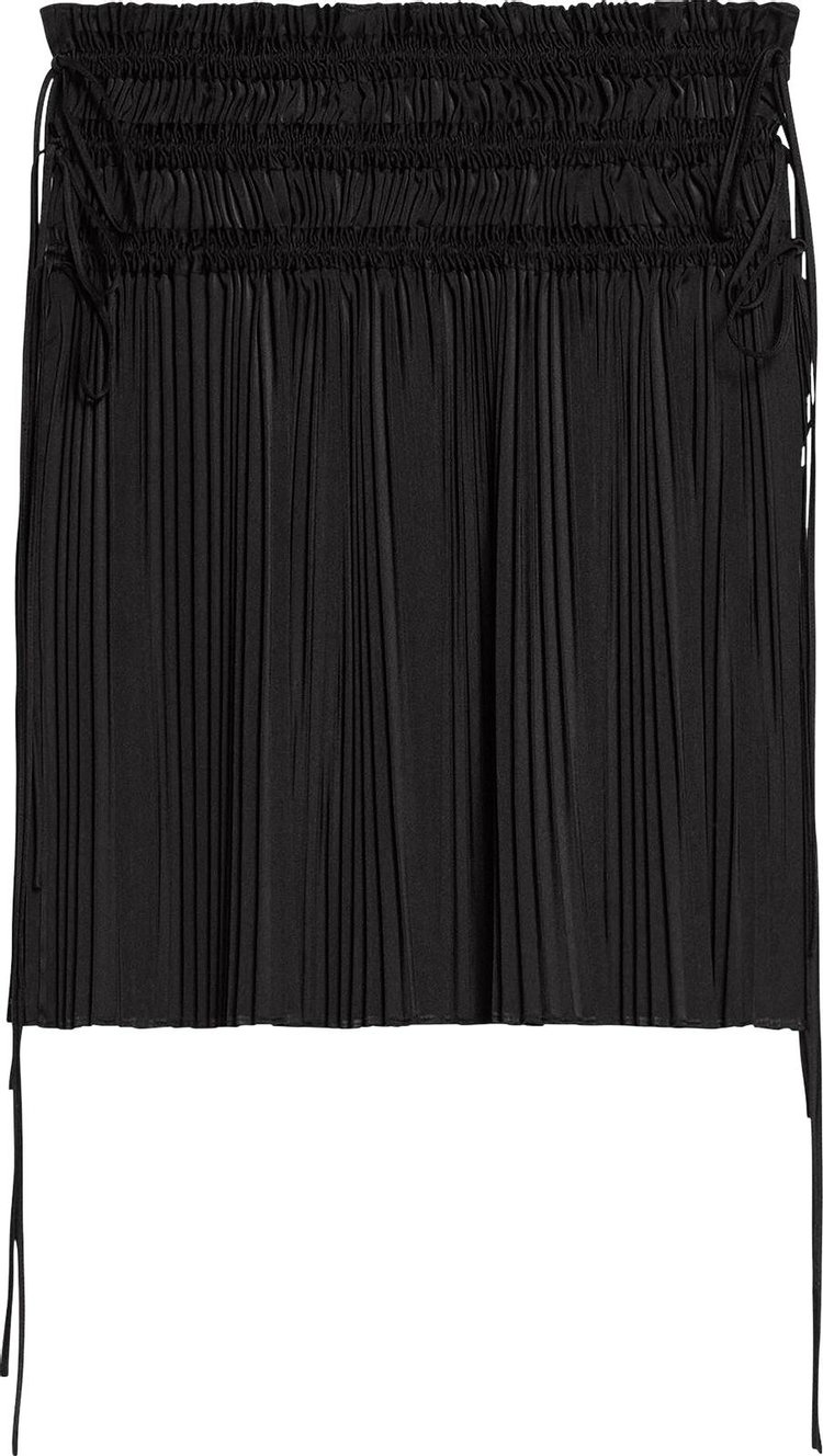 Helmut Lang Tie Pleat Skirt Black