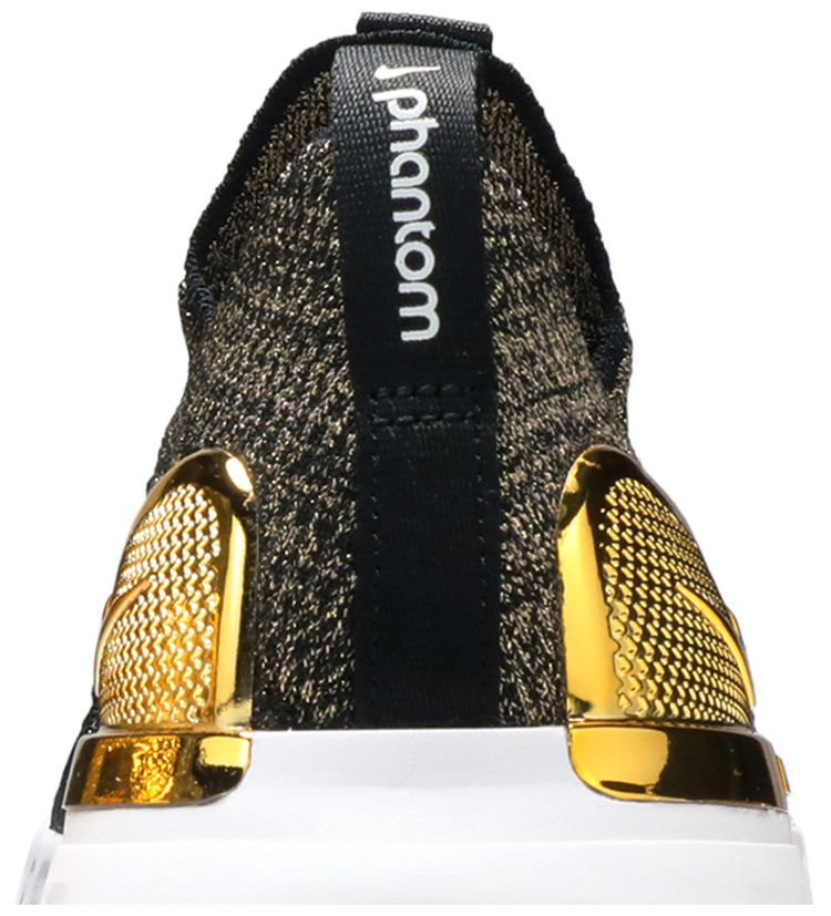 Nike Wmns React Phantom Run Flyknit 2 Premium Black Metallic Gold