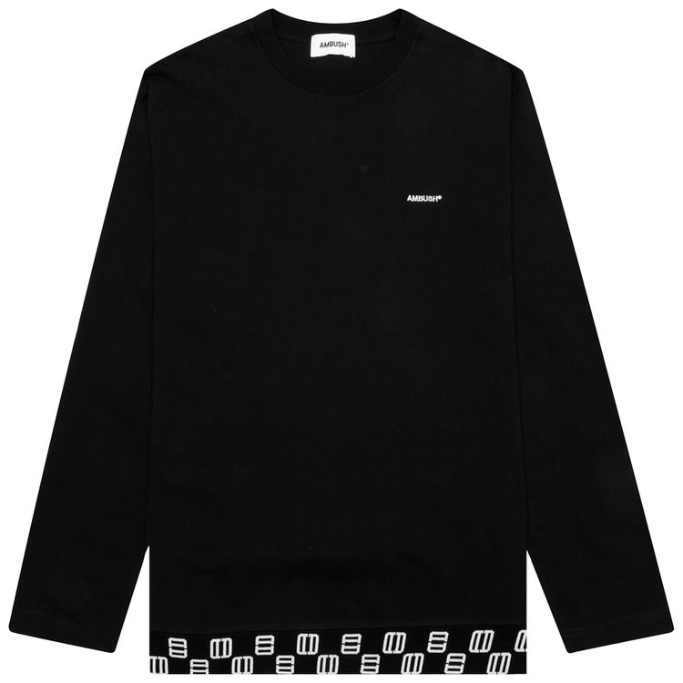 Ambush Monogram Rib Long Sleeve Tee BlackWhite