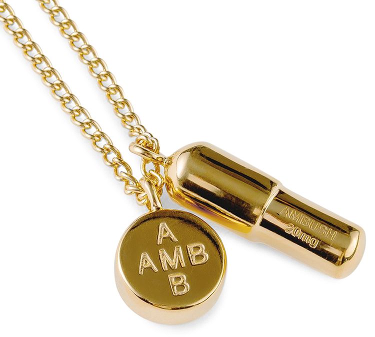 Ambush Pill Charm Necklace Gold