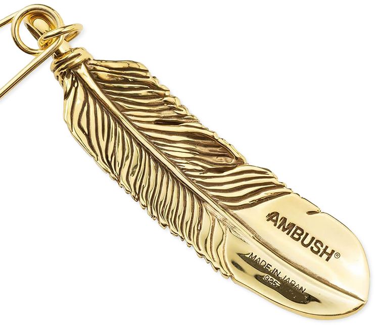 Ambush Feather Charm Earring Gold