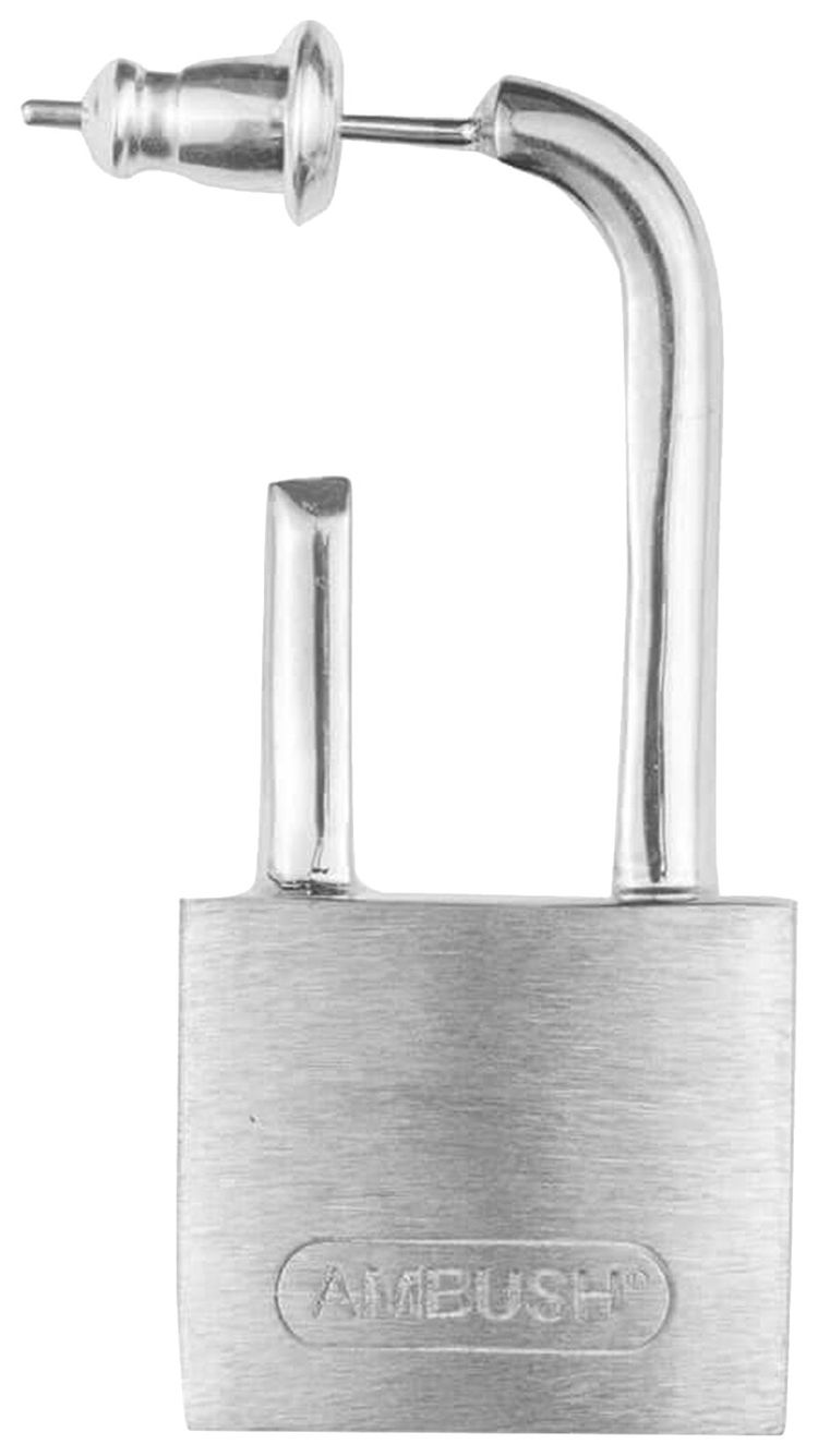 Ambush Small Padlock Earring Silver