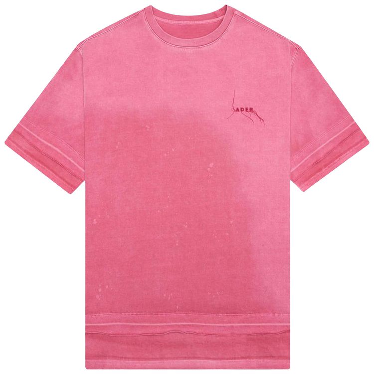 Ader Error Needle Logo Layered T Shirt Red