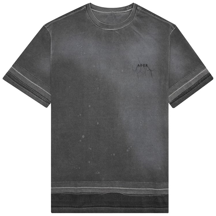 Ader Error Needle Logo Layered T Shirt Charcoal