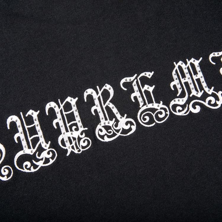 Supreme Old English Rhinestone Short Sleeve Top Black