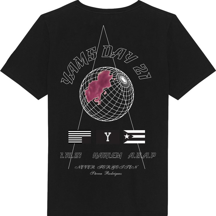 Yamborghini x Yams Day 2021 Foil Print World T Shirt Black