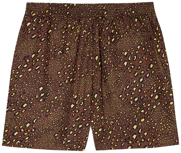 Versace Mixed Print Silk Shorts GoldBrownWhite