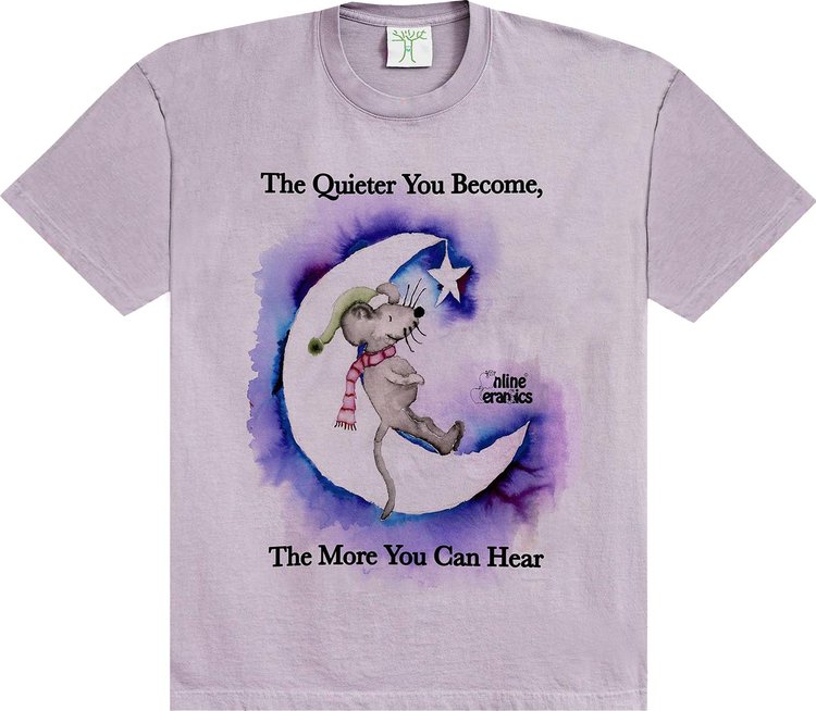 Online Ceramics Mouse On The Moon Tee Purple