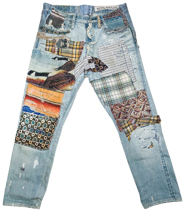 Kapital Happy Patchwork Tapered Denim Indigo