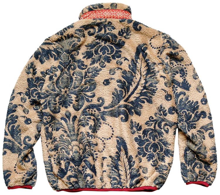 Kapital Damask Fleece Zip Up Beige