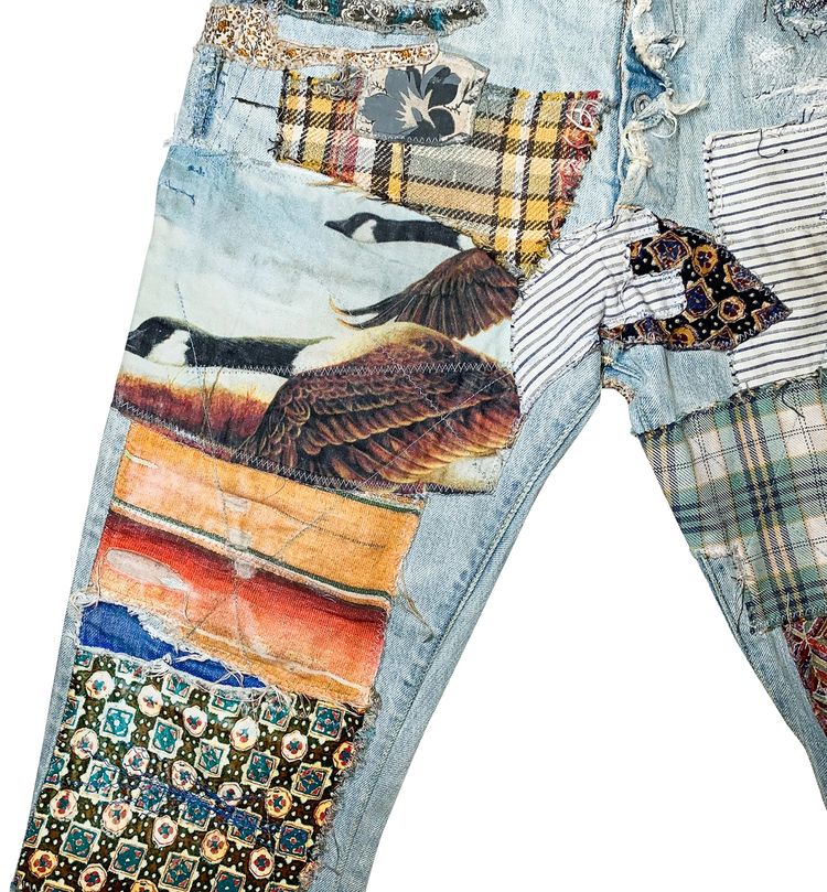 Kapital Happy Patchwork Tapered Denim Indigo