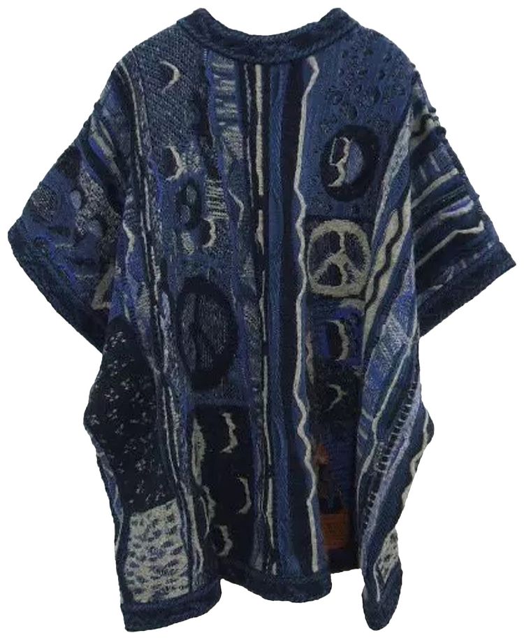 Kapital 7 Gauge Boro Gaudy Sweater Vest Blue