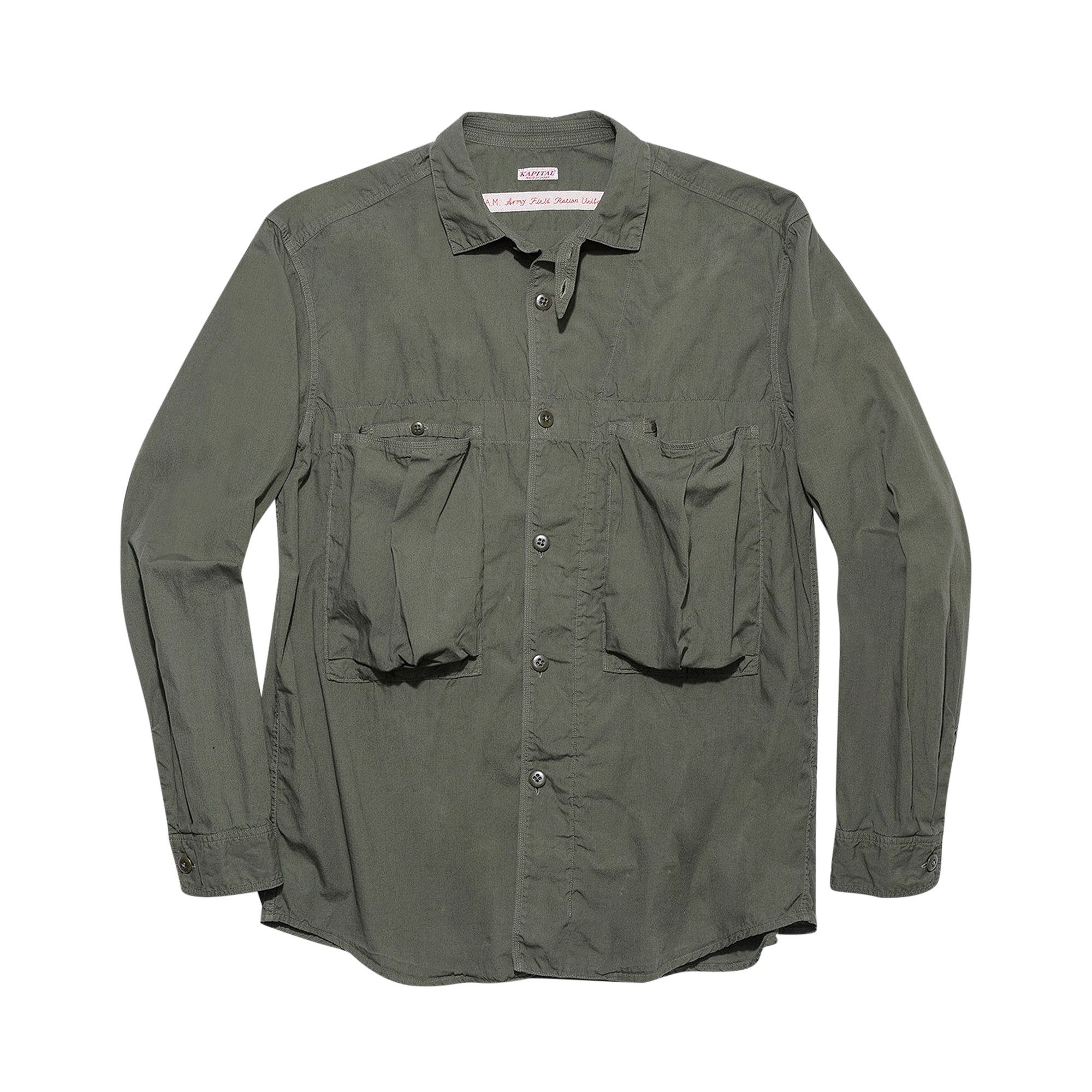 Buy Kapital Broad Anorak Long Sleeve Shirt Khaki K1604LS116 KHAK GOAT