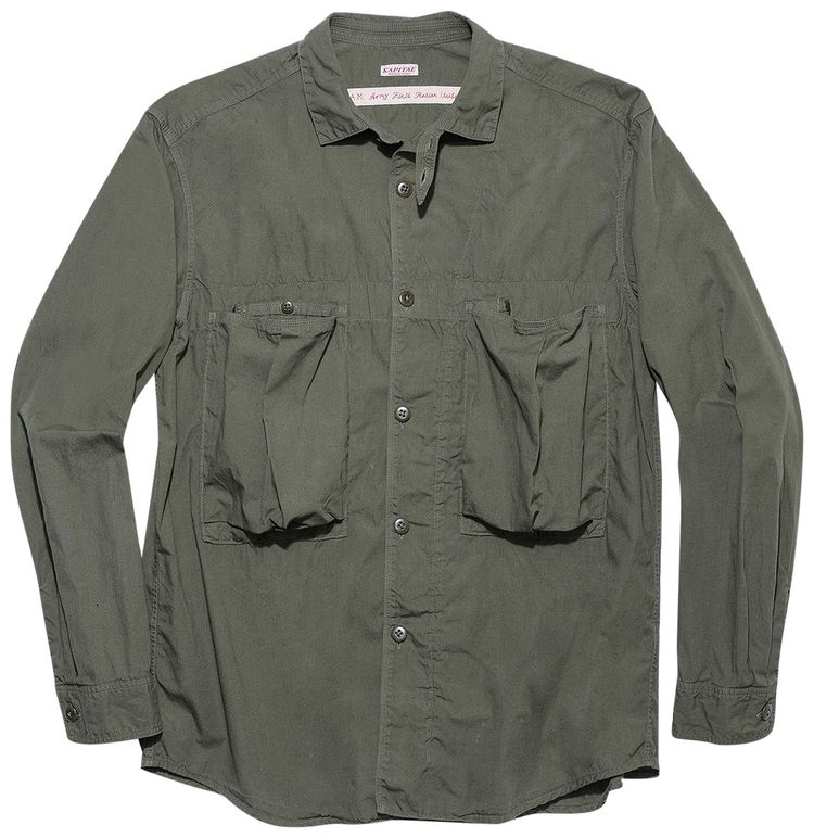 Kapital Broad Anorak Long Sleeve Shirt Khaki