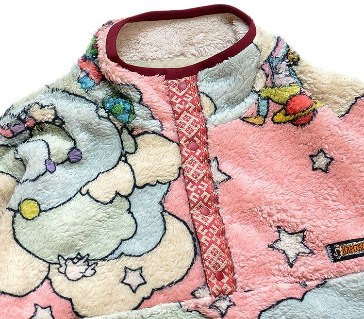 Kapital Paralympic Pattern Fleece Snap Sweater Pink