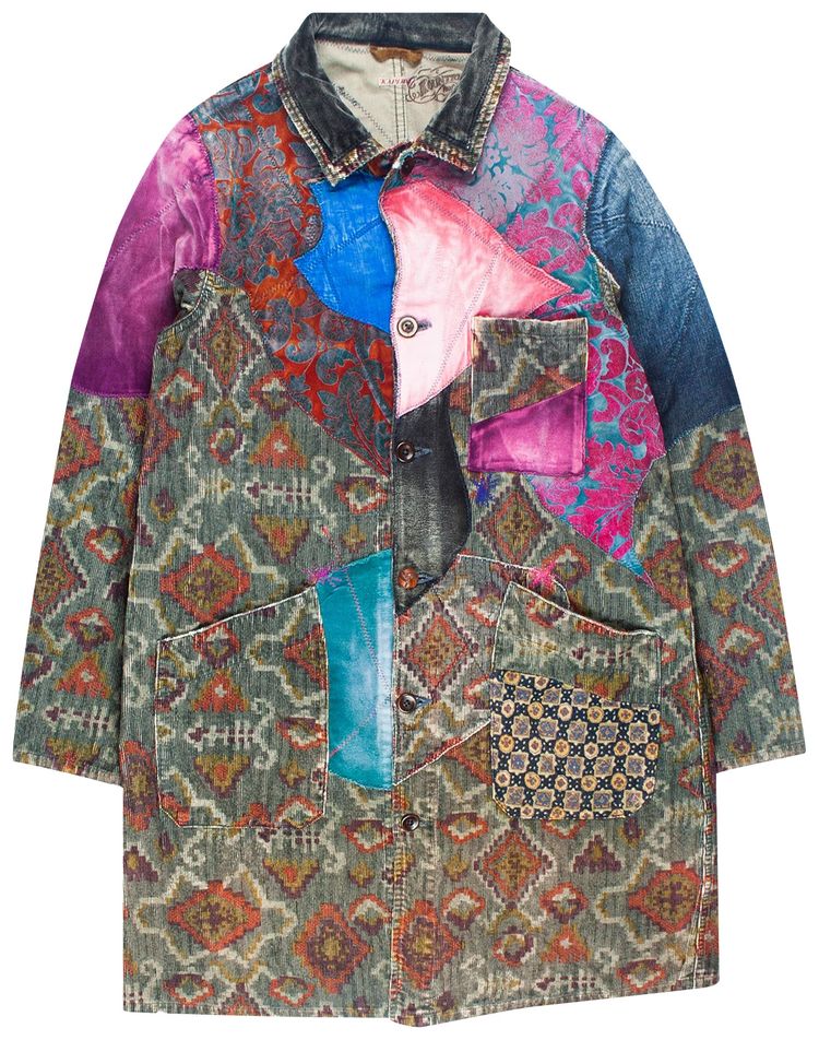 Kapital Rebuilt Velvet And Corduroy Coat Multicolor