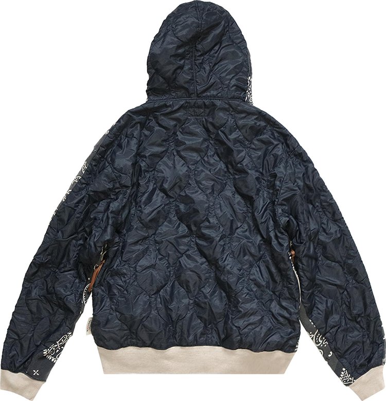 Kapital Half Quilted Bandana Zip Up Hoodie Black