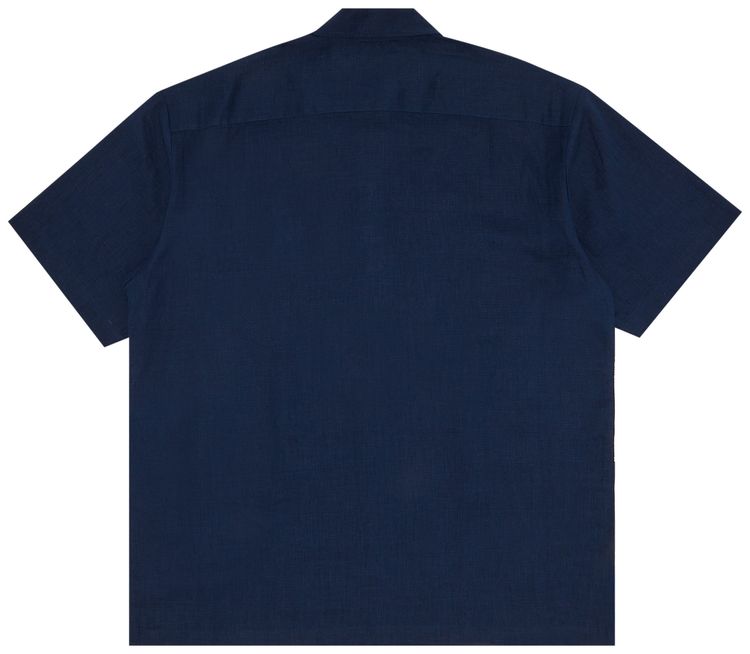 Supreme Mesh Panel 惚れ込ん Linen S/S Shirt Navy