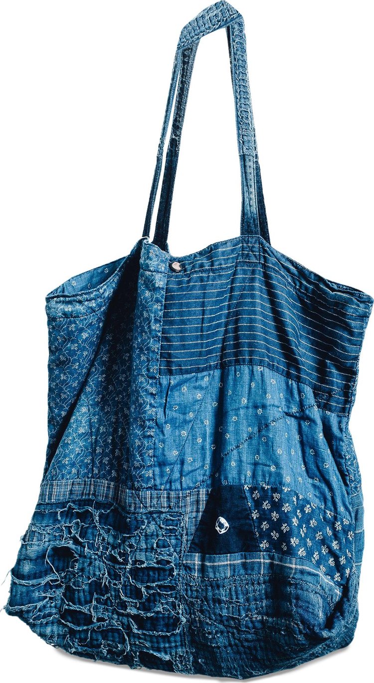 Kapital Kountry Boro Patchwork Large Tote Bag Blue