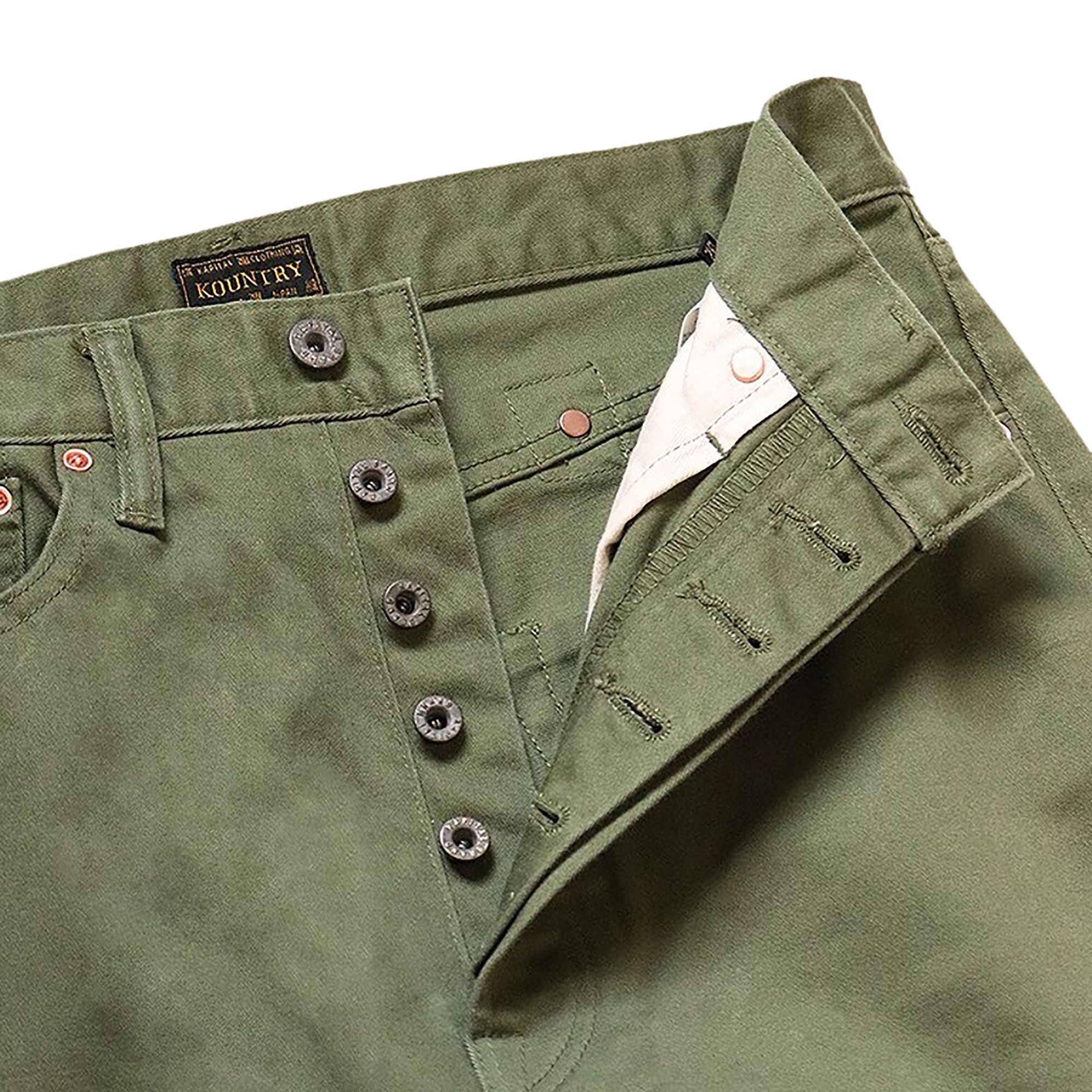 Buy Kapital Smile Embroidery 5 Pocket Okagilly Pants 'Khaki