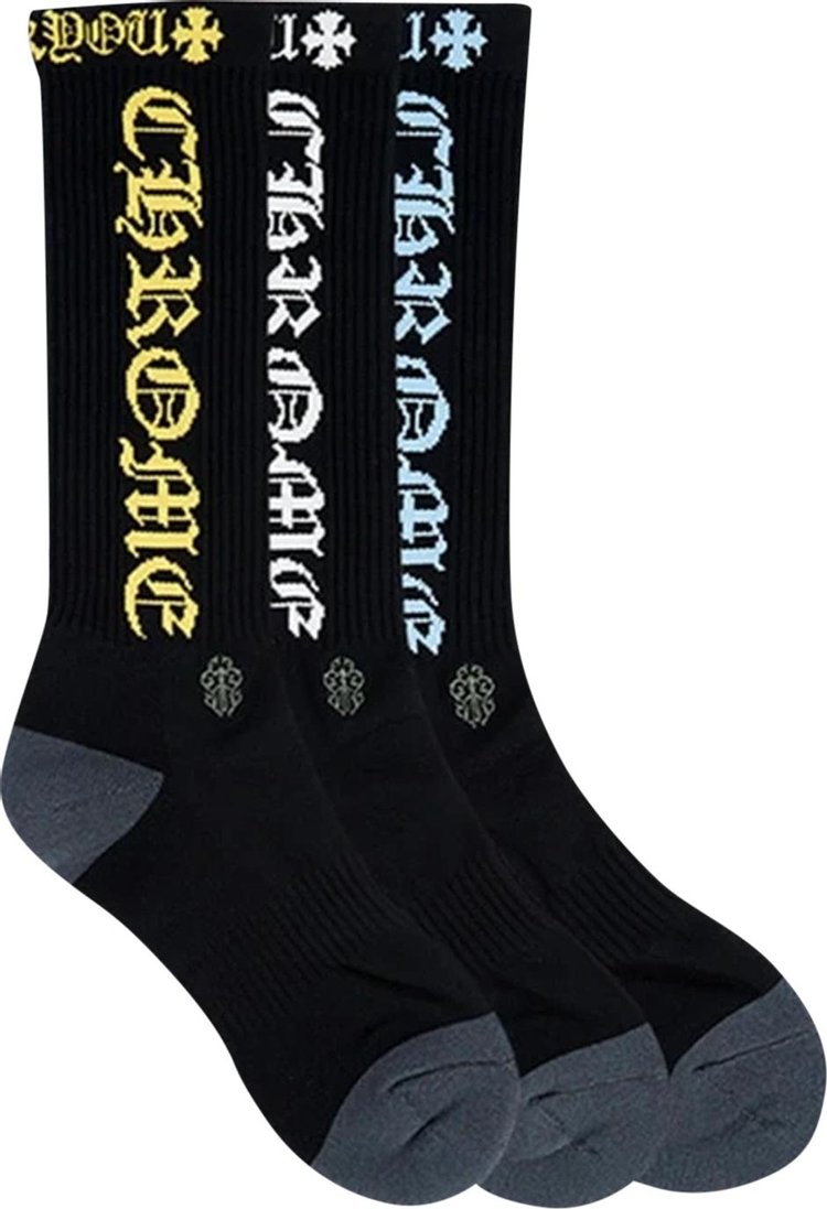 Chrome Hearts 3 Pack Socks Black