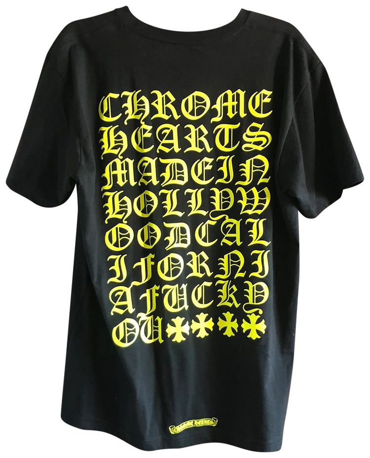 Chrome Hearts Made In Hollywood T Shirt BlackYellow